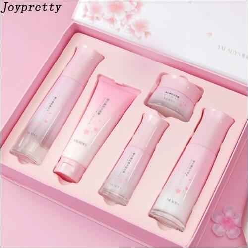 Sakura Niacinamide 5Pcs Skincare Set Moisturizing Facial Anti-wrinkle Serum Cleansing Whitening Cream Moisturizer Toner Cosmetic