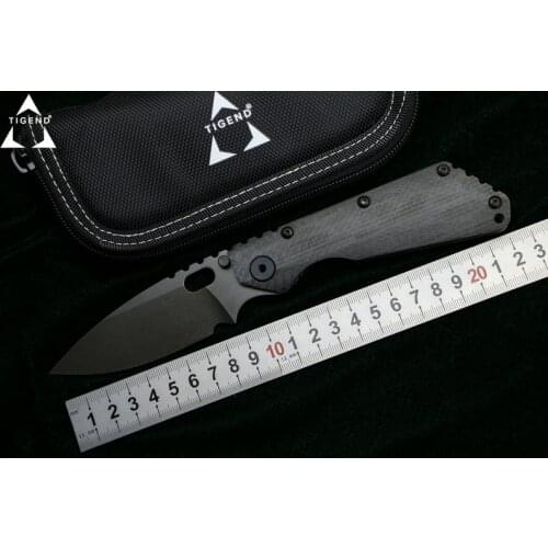 TOP 2018 TIGEND NEW Outdoor SMF CF D2 Blade TC4 Titanium Handle Copper Washer Folding Hunting Camping EDC Tools Fruit Chef Knife