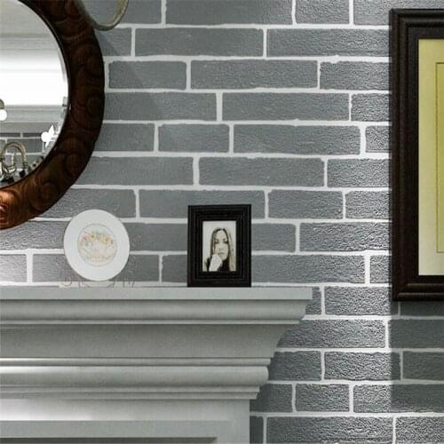 Beibehang Modern simple bedroom room non - woven 3d wallpaper living room 3D flocking foam brick wall paper roll papel de parede
