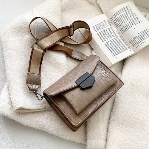 Solid Color Stone Pattern PU Leather Shoulder Bags For Women 2019 Luxury Quality Small Travel Handbags Phone Purses Hand Bag