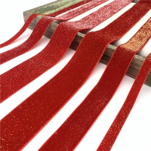 10MM 25MM 38MM Gold/Silver Thread Velvet Ribbon For Handmade Gift Bouquet Wrapping Supplies Home Party Christmas Decorations