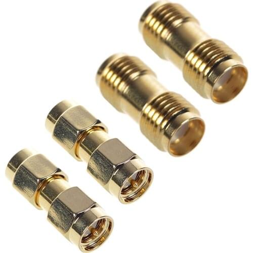 GTBL 2 Pcs SMA Male to SMA Male Plug+ 2 Pcs SMA Female to SMA Female Jack RF Coaxial Adapter Connector