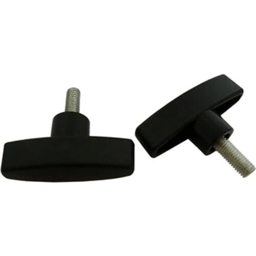 2Pcs M8 Stainless steel One word Plastic head Hand screws T shape Rubberiz fastener handle Screw bolt 16mm-40mm L