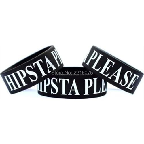 300pcs One Inch Hipsta Please wristband silicone bracelets free shipping by DHL express