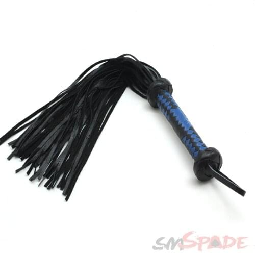40cm Blue handle leather flogger, handmade horse whip, Horse racing flogger, free shipping knout