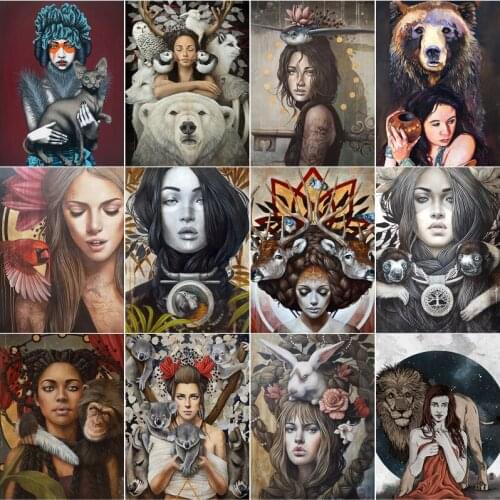 5D DIY Portraits Diamond Painting Wall Art Cross Stitch Oil Paintings Diamond Embroidery Full Round&Square Drill Home Decoration