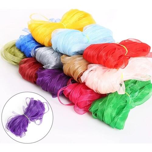 6mm Wide Weaving Hook Hat Transparent Organza Decorative Tape Packaging Braided Hair Ribbon Satin Ribbon Chiffon DIY Ribbon