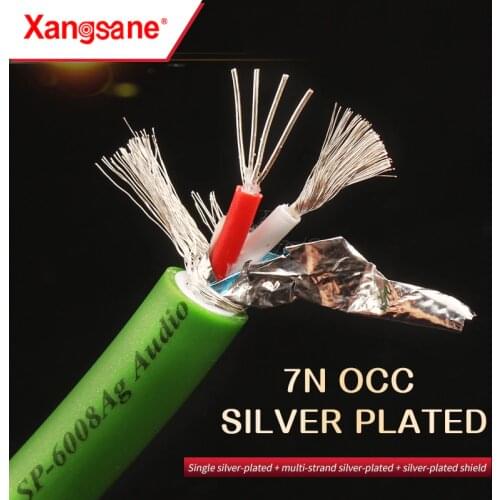Xangsane SP-6008Ag 7N OCC silver-plated fever audio cable double core signal cable HIFI audio bulk cable double shield