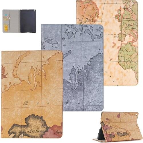 A2200 A2232 Case for Apple iPad 10.2 7th 7 Generation 2019 PU Learher Map Tablets Stand Protective Skin cover For ipad 10.2 case