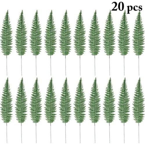 20Pcs Artificial Leaves Lifelike Cypress Decorative Faux Leaves For Wedding Photography Props DIY Flower Decor Accessories