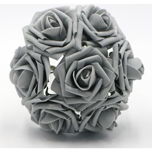 Bridal Bouquet Flowers Gray Rose Artificial Wholesale Flowers 100 For Wedding Ceremony Decor Centerpieces Home Party LNPE034