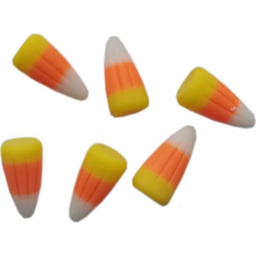 20Pcs Resin Simulation Corn Candy Flatback Cabochon Cute Mini Halloween Food Scrapbooking Decoration Craft DIY Hair Accessories