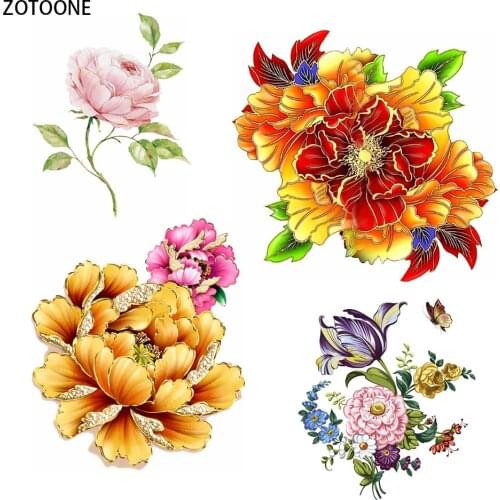ZOTOONE Classical Flowers Iron on Transfer Patches Appliques Stripes Stickers on Clothes Washable Application Thermo Stickers E
