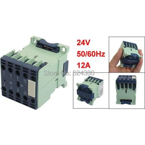 Motor Starter Control AC Contactor 24V Coil 12A 1 NO Normally Open Three Phase 3P 3 Pole Discount