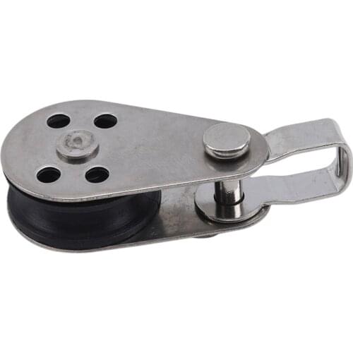 Stainless Steel Kayak Boat Pulley Blocks Pad Eyes Rope Runner Kayak Boat Accessories Canoe Anchor Trolley Kit Accessories