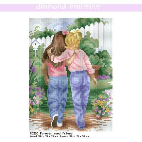 Diamond Complete Forever Good Friend Square Round Mosaic Painting Kit Diamonds Embroidery 5D DIY Full Drill Home Decor Tools Set