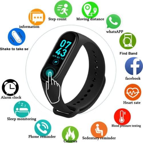 Wristwatch Fitness M4Color Screen Smart Sport Bracelet Activity Running Tracker Heart Rate For Children Men Women Watch Hours