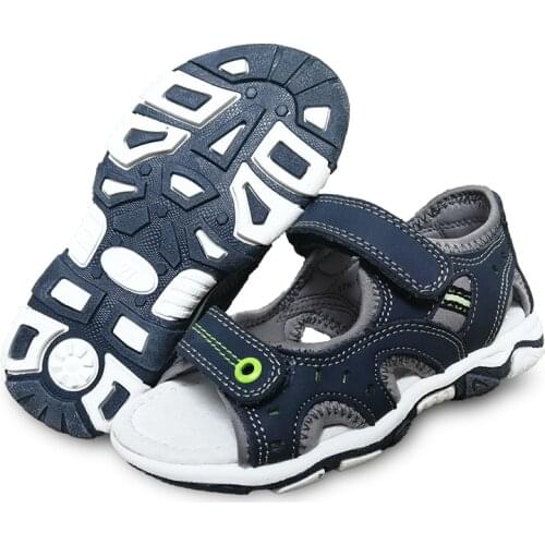 NEW 1pair boy Genuine Leather Children beach Sandals arch support Orthopedic,Super Quality Kids Summer shoes