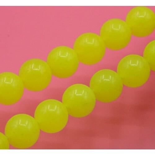 Wholesale 12mm Round loose beads Fresh Lemon yellow stone Chalcedony DIY Girl Women Manual parts Accessories Design making 15