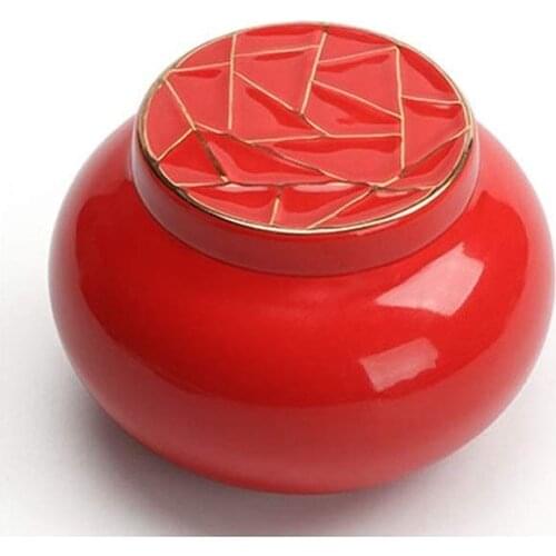 Adult Funeral Urn Ceramics Moisture Proof Handcrafted Cremation Urns for A Small Amount Human Ashes Four Colors
