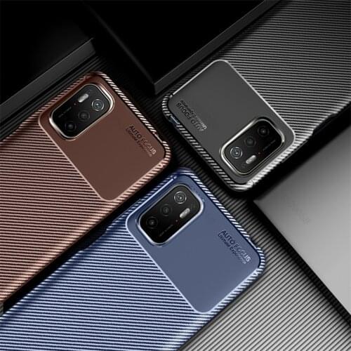 Poko m3pro case carbon fiber texture phone cover for xiaomi poco m3 pro 5g 2021 6.5'' soft silicone frame shockproof coque funda