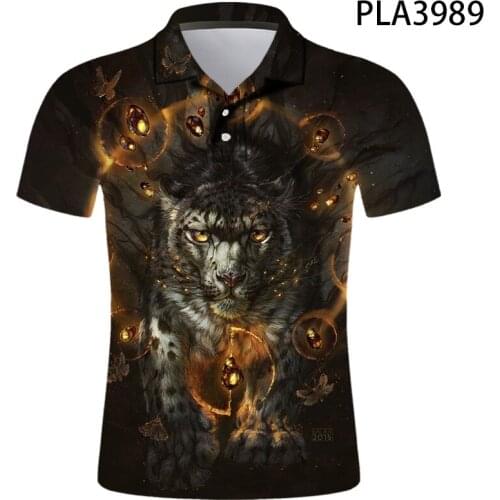 Streetwear 3D Printed Tiger Animal Series Polo Shirt Men Fashion Summer Casual Polo Homme Harajuku Short Sleeve Ropa De Hombre