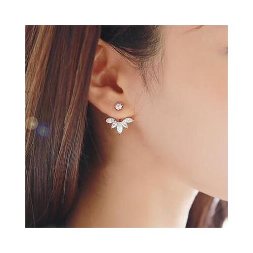 925 Pure Silver Stud Earring Neckband Zircon Earrings Accessories Personalized Fashion Female Honey Summer Gift