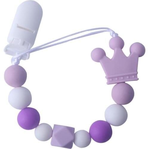 Baby products silicone pacifier chain Anti-drop chain pacifier for baby teether Anti-drop chain gift