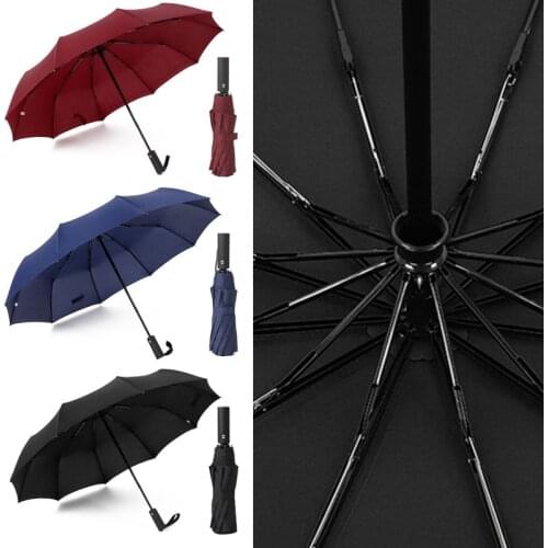 Windproof 12K Automatic Umbrella Folding Umbrella Women Men Large Business Umbrellas Long Handle 10K Strong Travel Umbrellas