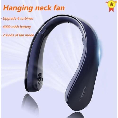 Hanging Neck Fan Mini Bladeless Fan 4000mAh USB charging Fan Portable Hanging Fans for Home Outdoor Air Conditioner Cooler