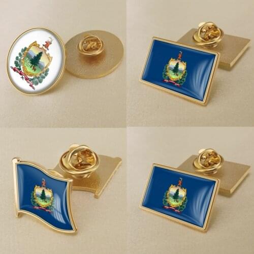 Coat of Arms of Vermont State of United States of America Flag Lapel Pins/Broochs/Badges