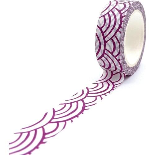 10pcs/lot 15MM*10M Purple Semicircle White Washi Tape Japanese Paper DIY Planner Masking Tape Decorative Stationery