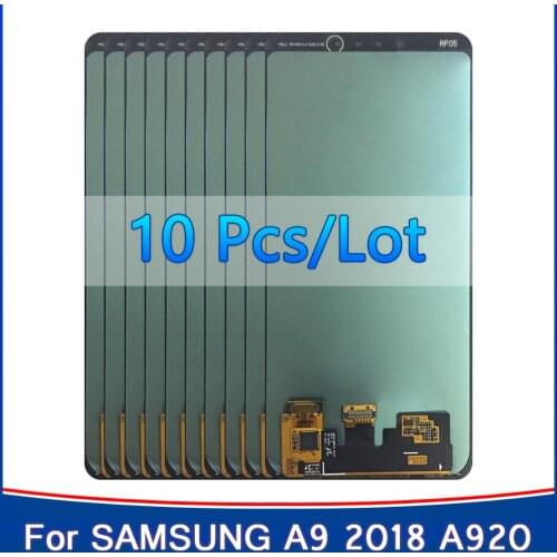 10PCS Super AMOLED 6.3'' LCD For Samsung Galaxy A9 2018 A920 A920F SM-A920F/DS LCD Display Touch Screen Digitizer Replace parts