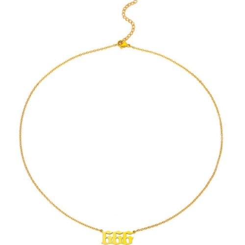 111 222 333 444 555 666 777 888 999 Number Necklace Gold Stainless Steel Angel Number Necklace Pendant Charms Minimalist Jewelry