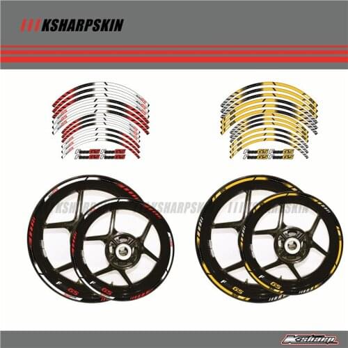 12 X Thick Edge Outer Rim Sticker Stripe Wheel Decals FIT BMW F800GS ADVENTURE 21''17