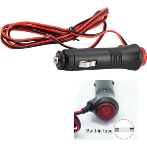 12V-24V Auto Car Lighter Socket Plug Connector Extension Cord with Switch