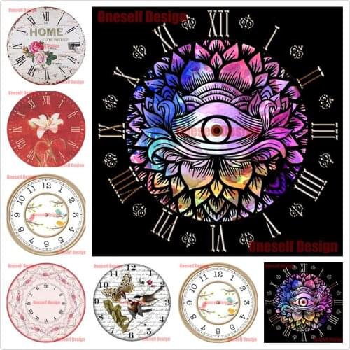 Flower eye diamond painting 5d with clock 5d diamond embroidery full set diy diamond mosaic sale diamond art kit decoration home