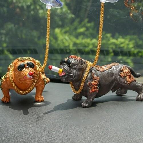 Car Dog Ornament Dashboard Interior Decor Resin Auto Cute Creative Bully Toy автомобильные товары accesorios coche interior