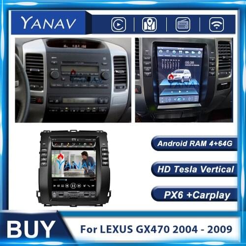 10.4" Android Car Radio Automotivo For Toyota Prado Lexus GX470 Auto Gps Navigation Car Multimedia Player Stereo 4G Head Uint