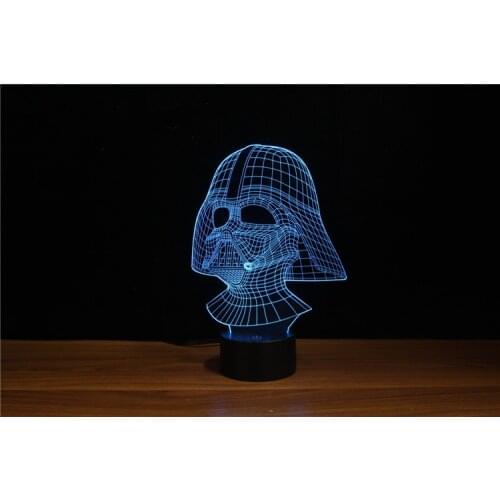 Free Shipping Famous Fantasy Movie Role Souvenir 3D Led Nite Lite Darth Vader Shape with FCC/RoHS Certificate YJM-3066