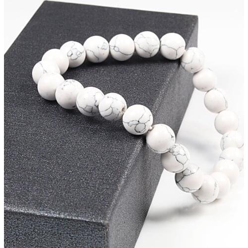 Buddha 8MM Natural Stone Turquoises Beaded Rosary Bracelets Bangles Women Men Yoga Meditation Friendship Bracelet Jewelry Gifts