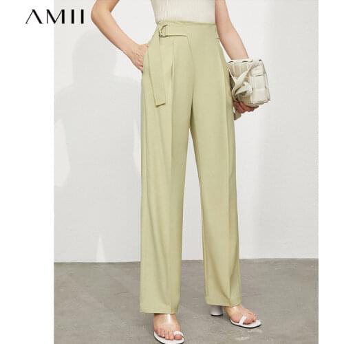 Amii Minimalism Autumn Pants For Women Elegant High Waist Wide Leg Pants Office Lady Work Suit Pants Female Trousers 12170311