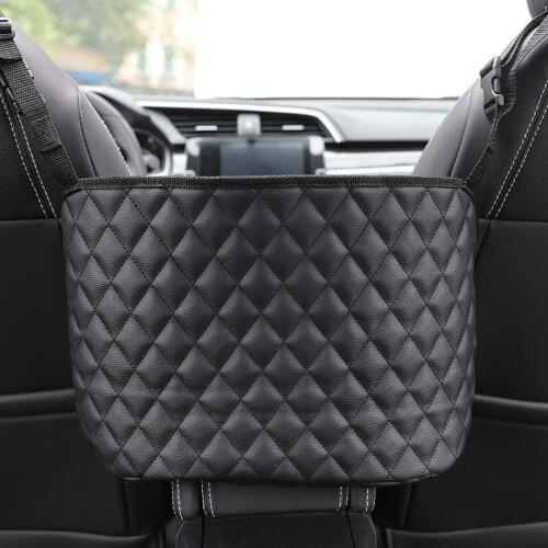 Car Seat Storage Organizer Handbag Holder PU Leather Stowing Tidying Multifunction Seat Back Storage Bag Interior Accessories