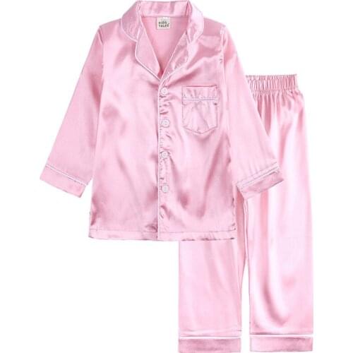 HOOYI Girls Baby Pajama Sets Summer Toddler Boys Long Sleeve Pajamas Kids Clothes 2 Pieces Rayon Pink Sleepwear