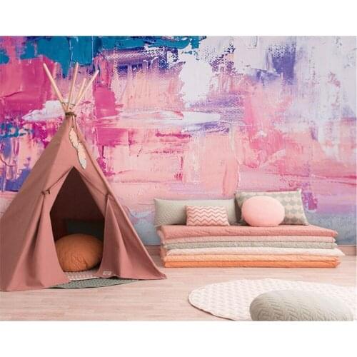 Beibehang Custom Nordic abstract art oil painting dance room milk tea shop hotel color wallpaper papel de parede papier peint