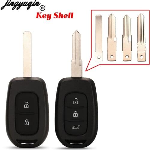 Jingyuqin 2/3 Buttons Remote Car Key Shell Case For Renault Duster Sandero Logan Clio Captur Laguna Scenic 2015 2016 Replacement