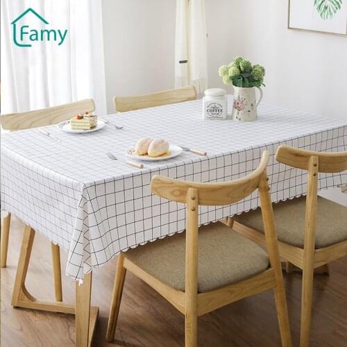Plaid PVC Tablecloth Waterproof Oilproof Rectangle Plastic Table Cloth Coffee Table for Living Room Hotel Picnic Mat Home Decor