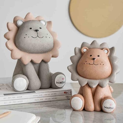 Lion money box Cartoon Cute Creative Coin Bank children child piggy bank nursery Adorable Gift Saving Box Animal home Figurines