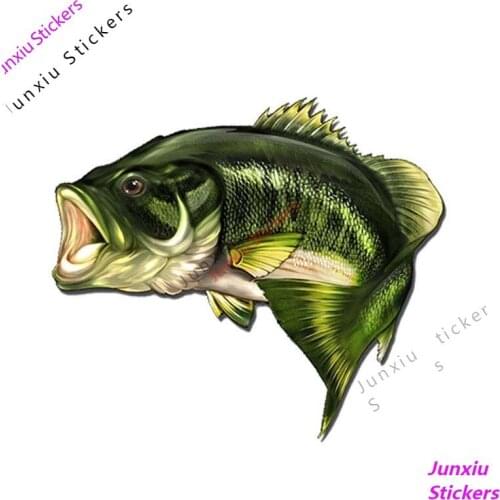 Creative Large Mouth Bass Fish Fishing Car Stickers Vinyl Car Window Motorcycle Accessories Cover Scratches PVC 13cm X 11cm