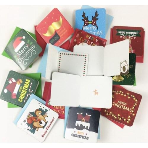 24pcs/set Creative Christmas New Year Greeting Card Christmas Eve Christmas Card DIY Holiday Retro Greeting Card